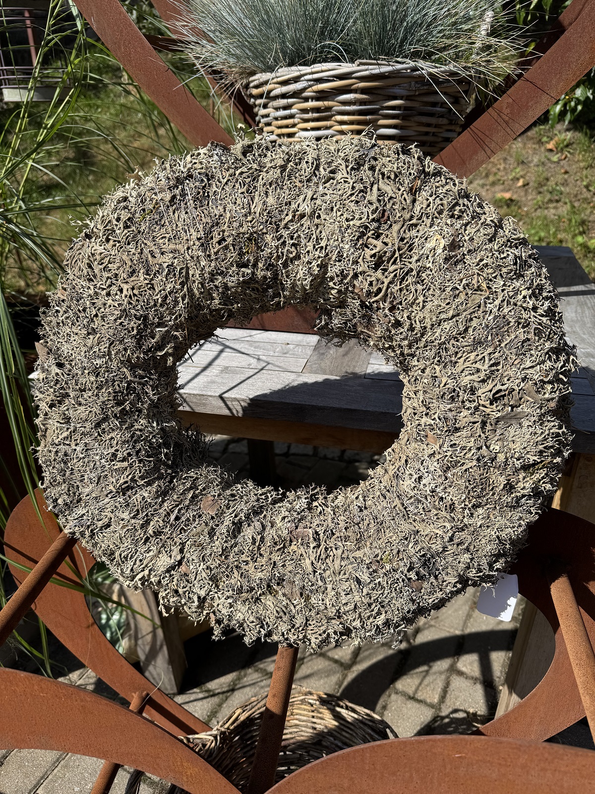 Natur Kranz Moos groß grau/naturfarben - Durchmesser 50 cm