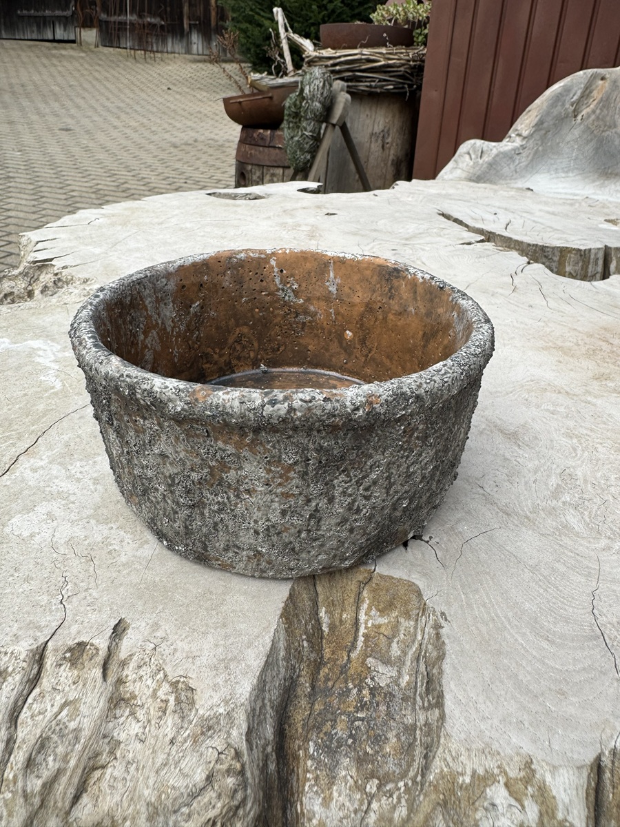 Zement Topf mit körniger Oberfläche - Durchmesser 15 cm