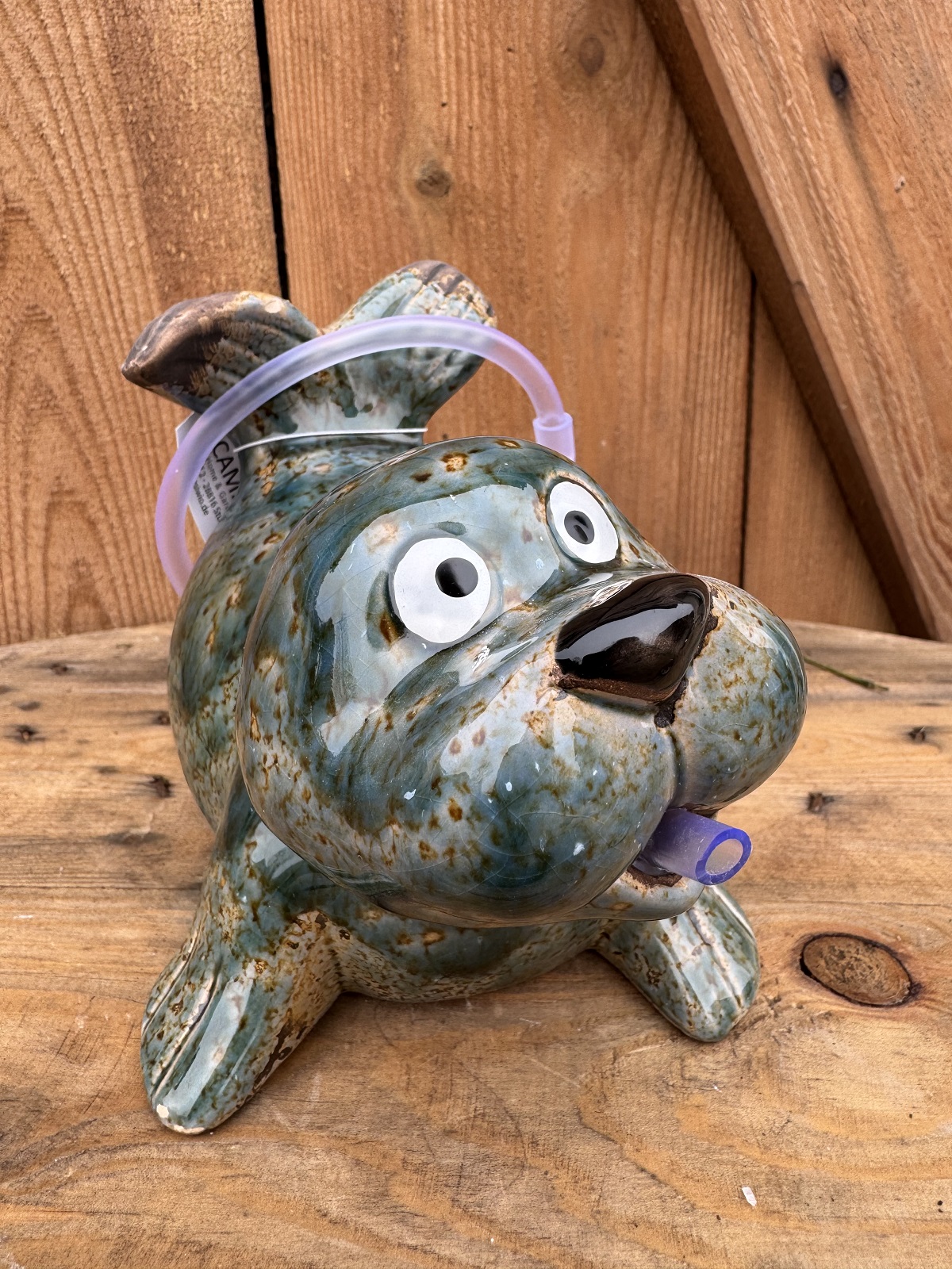 Wasserspeier Seehund Samy inkl. Pumpe - Höhe 13 cm