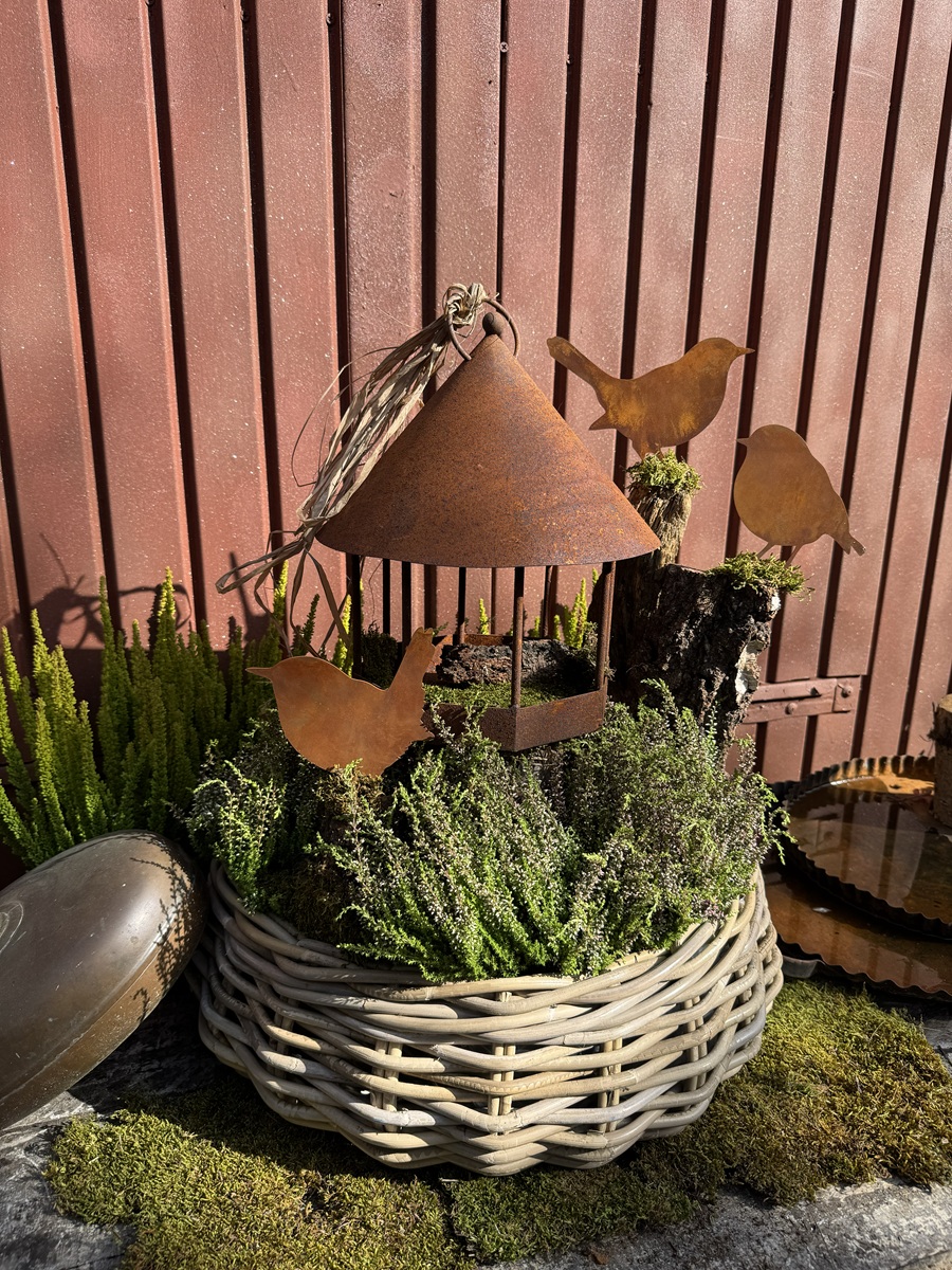 Edelrost Vogel Leon zum Schrauben - Höhe 11 cm