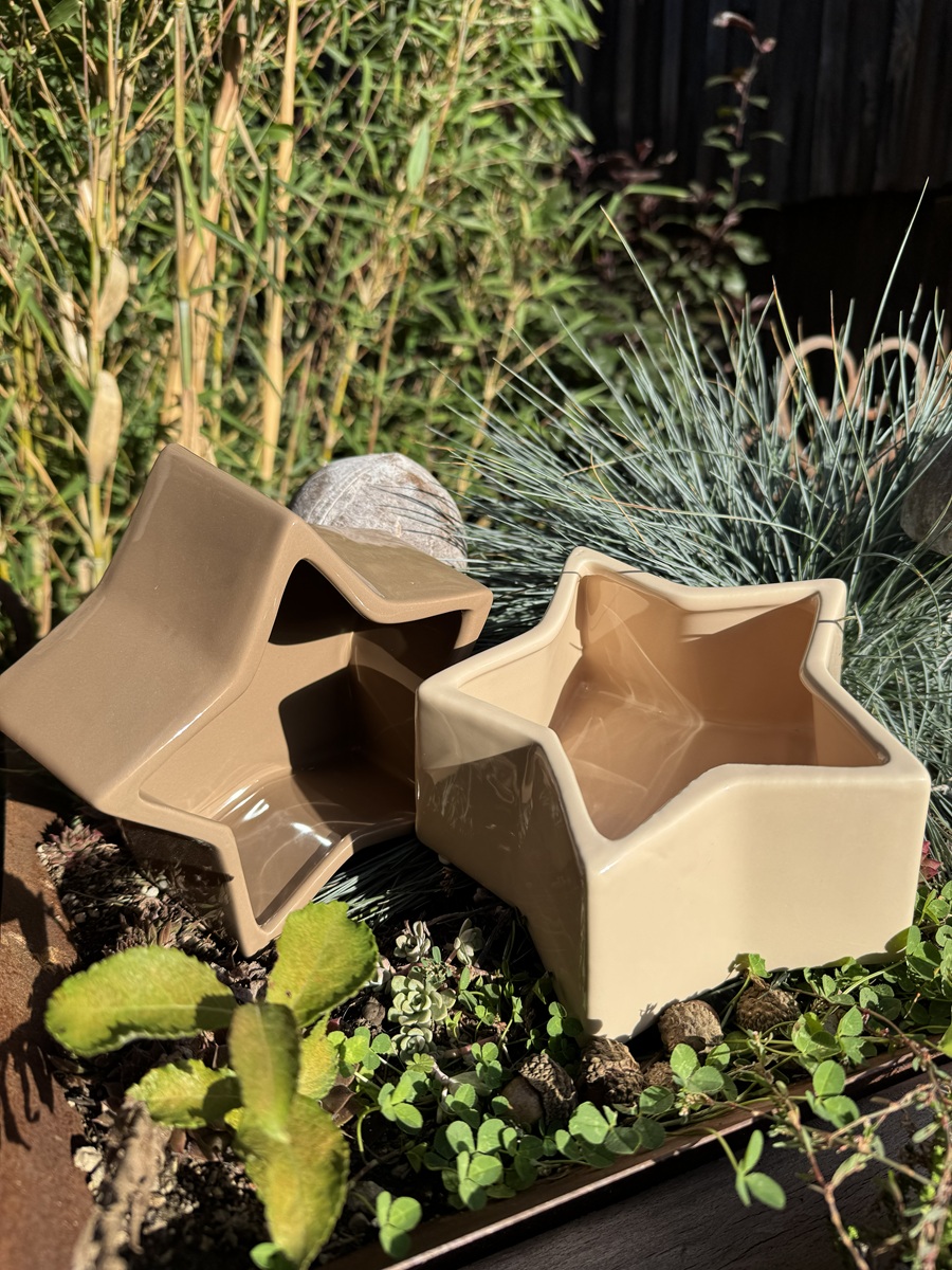 Keramik Schale Stern Creme - Durchmesser 17,5 cm