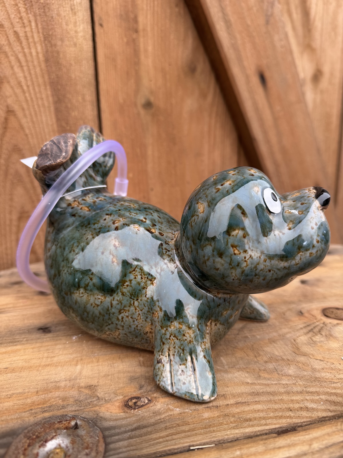 Wasserspeier Seehund Samy inkl. Pumpe - Höhe 13 cm