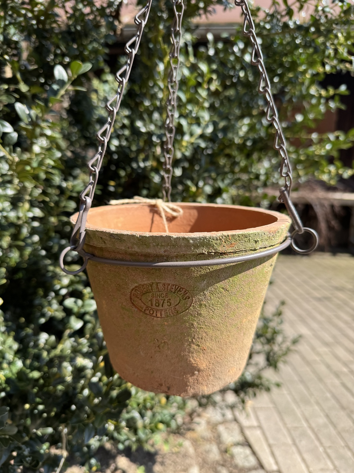 Hängender Terracotta Topf Antik – Blumentopf mit Kette für Garten & Balkon