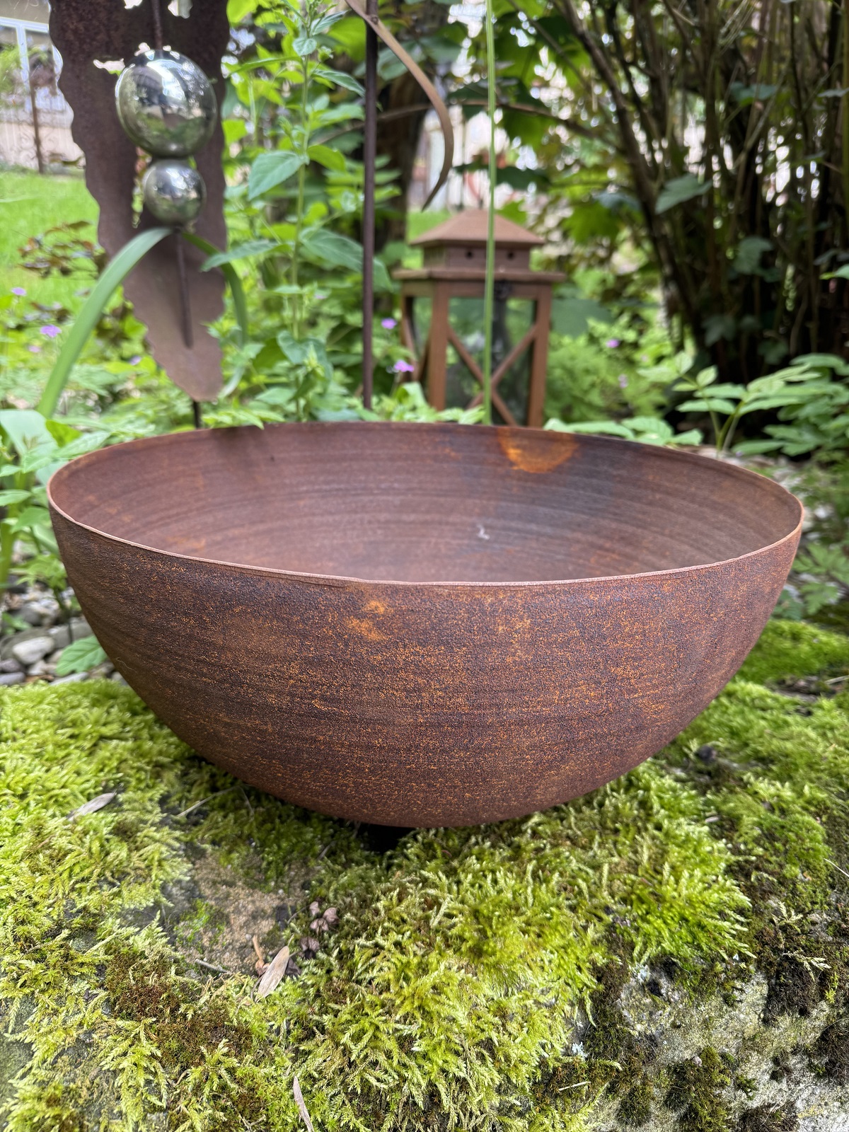 Edelrost Halbkugel Schale - Durchmesser 30 cm
