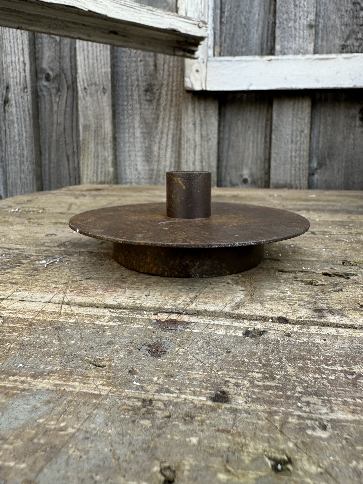 Kerzenhalter Rostoptik beidseitig verwendbar – Ø ca.13 cm