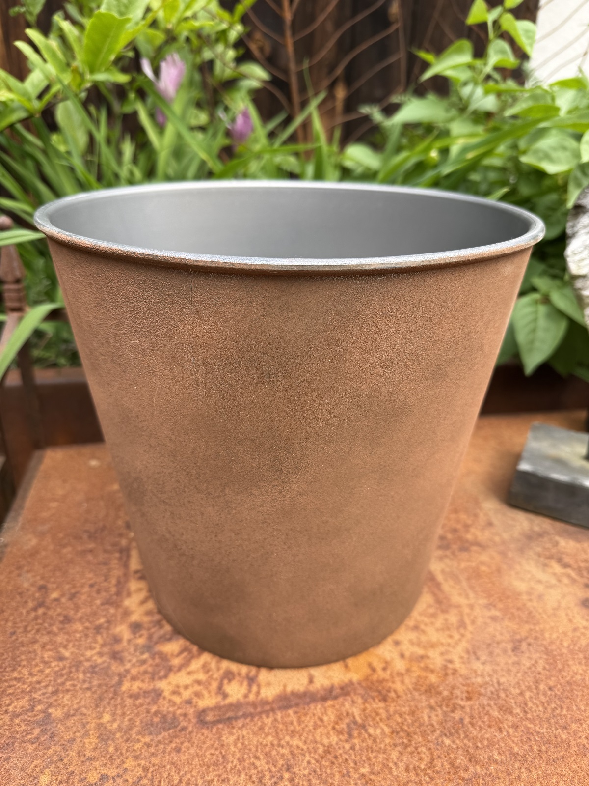 Kunststoff Kübel groß Rost Style - Höhe 25 cm