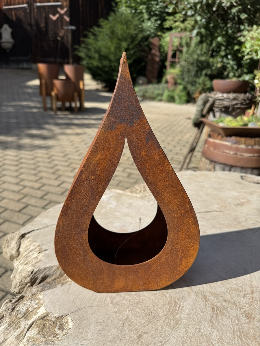 Edelrost Flamme mittel zum Stellen - Höhe 40 cm