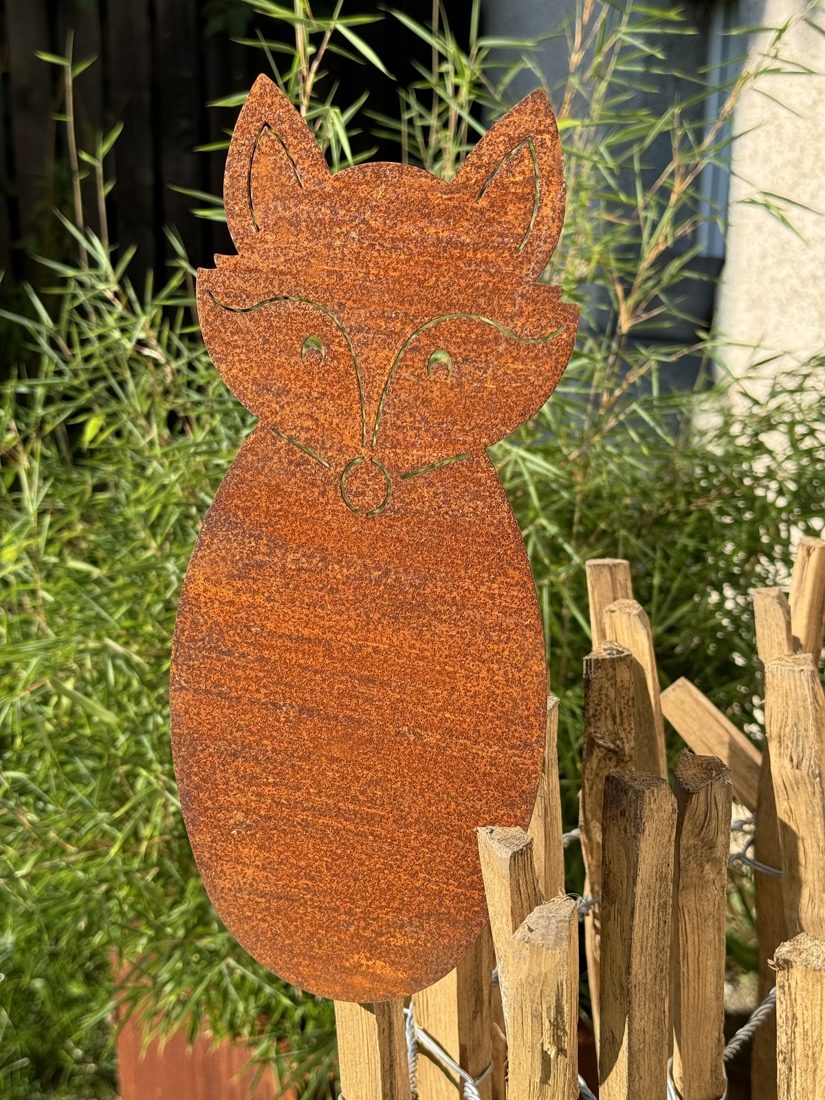 Edelrost Zaunfigur Fuchs Filou - Höhe 31 cm