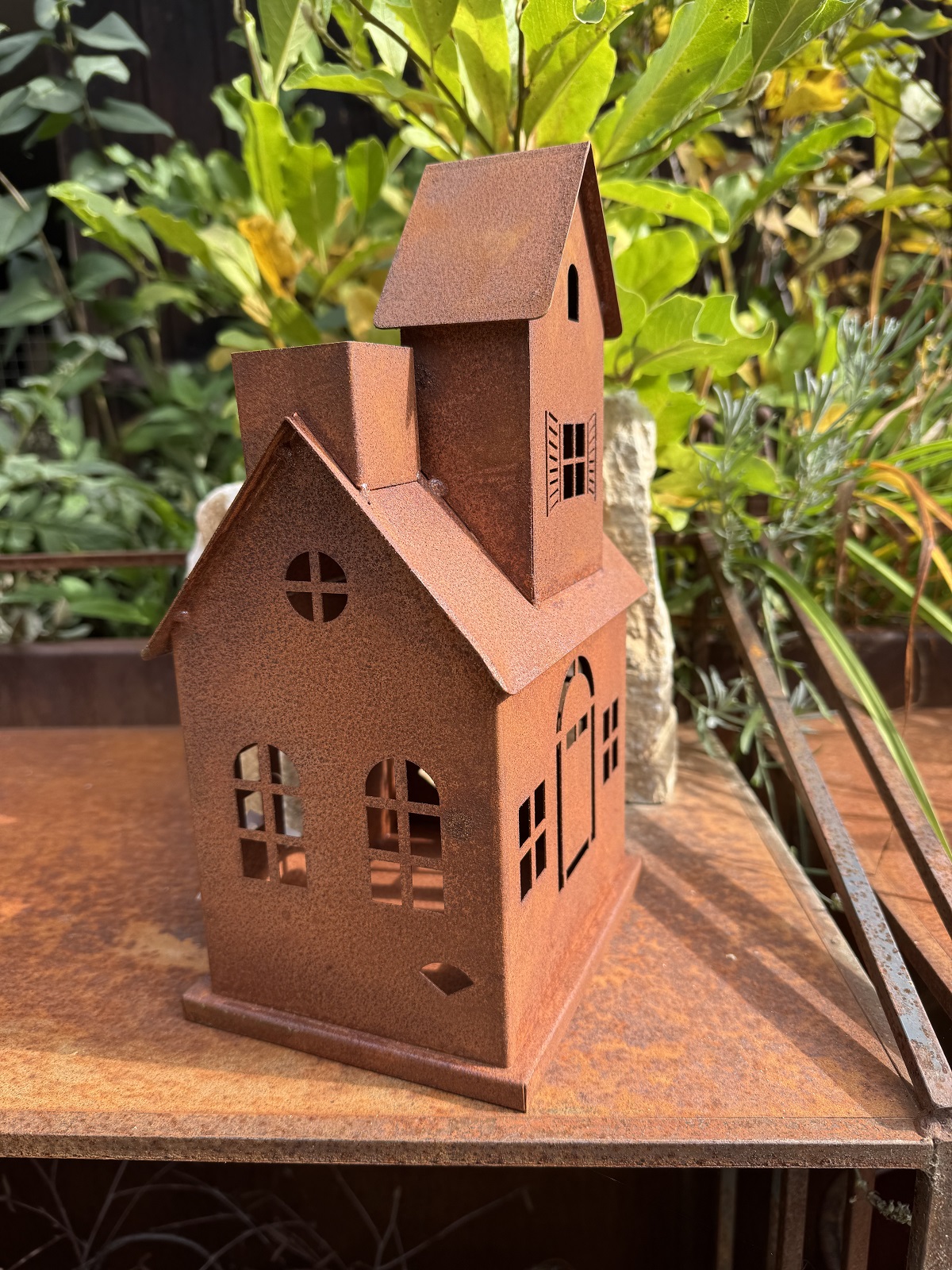 Edelrost Lichthaus Landsitz - Höhe 30 cm