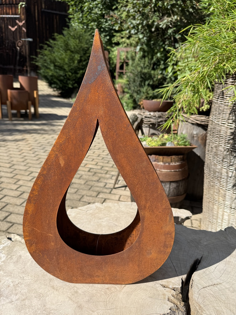 Edelrost Flamme groß zum Stellen - Höhe 50 cm