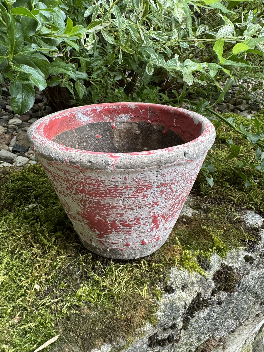 Terracotta Topf Rot patiniert Antiklook - Durchmesser 17 cm Kopie