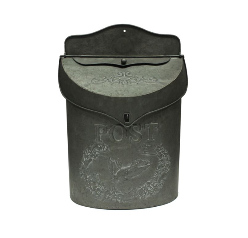Zink Postkasten Postina grau brüniert - Höhe 39 cm