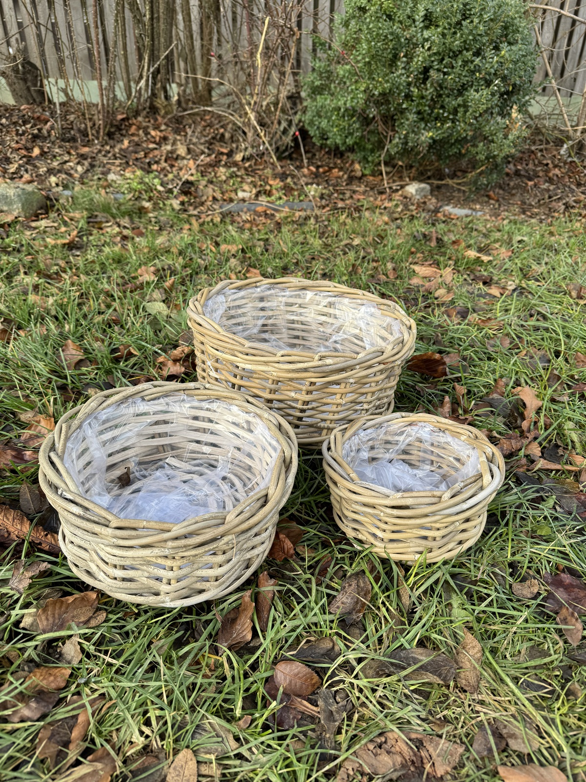 Outdoor Rattan Pflanzschale Cabana klein mit Folie - Durchmesser 19 cm