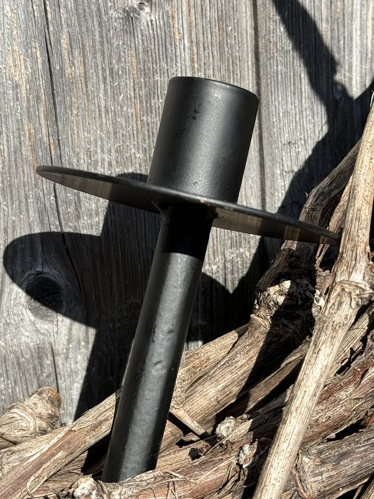 Kerzenhalter schwarz für Flaschen - Höhe 12 cm