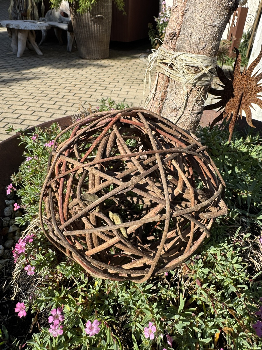 Rattankugel naturbraun groß - Durchmesser 15 cm