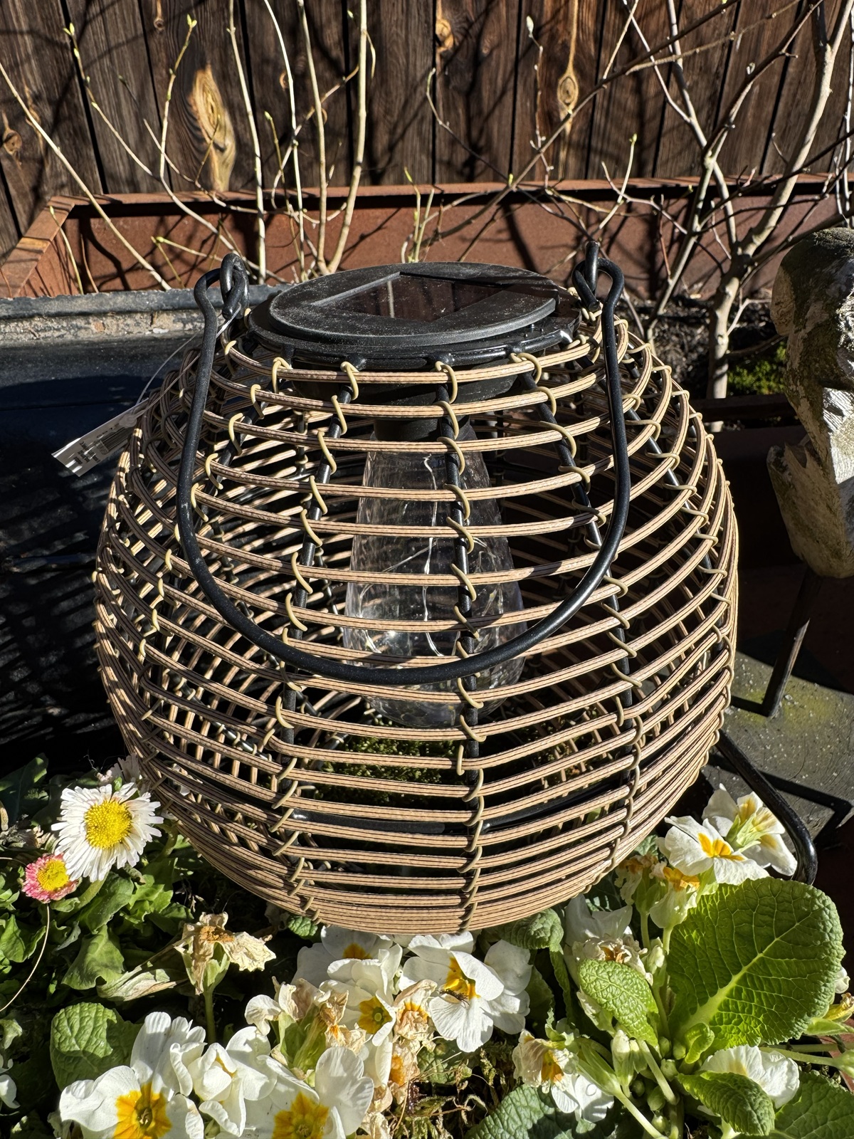 Outdoor Laterne Kugel Form mit 1 Solar Birne - Durchmesser 18 cm