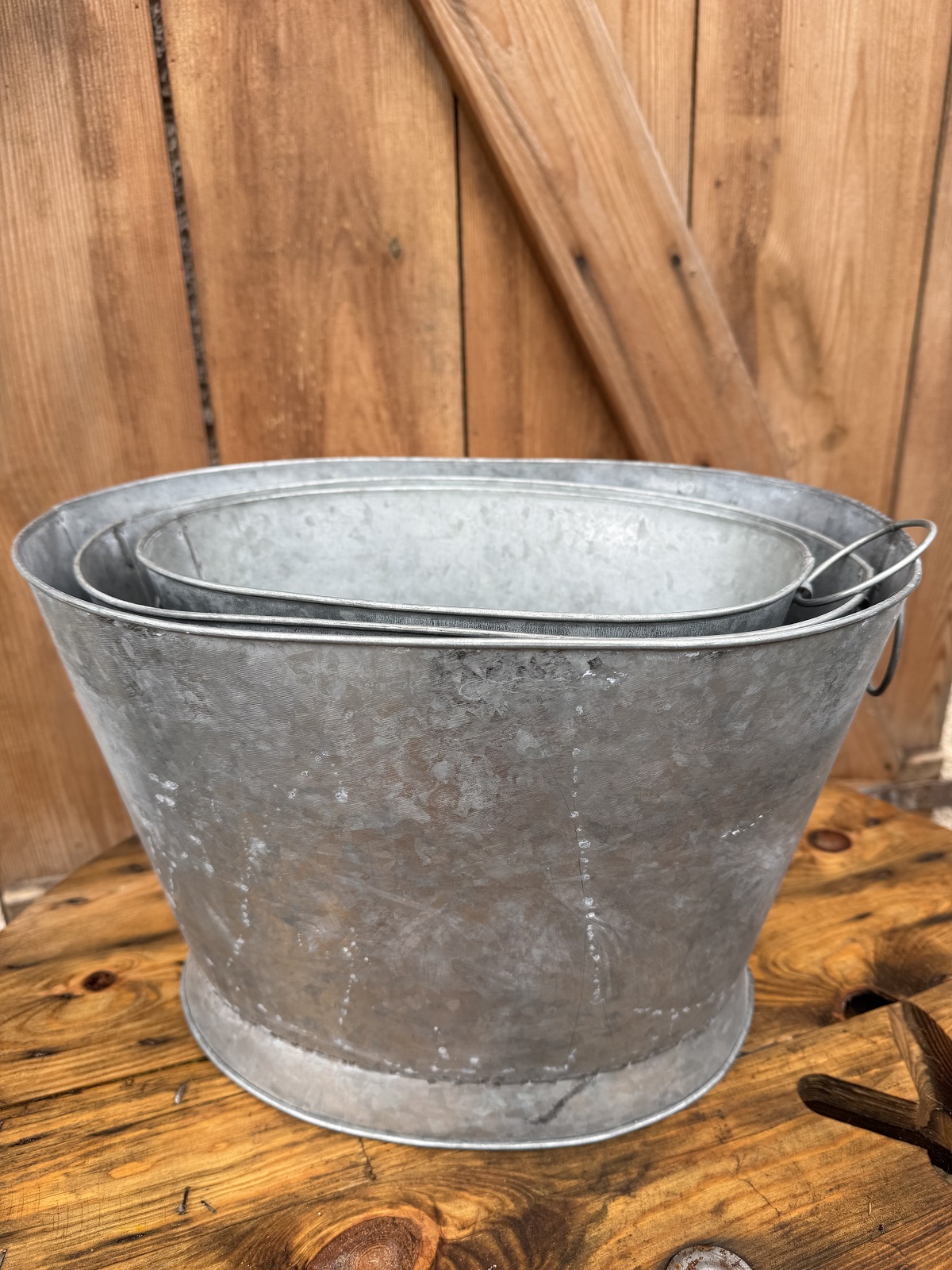 Zink Wanne Salerno groß zum bepflanzen - Höhe 30 cm