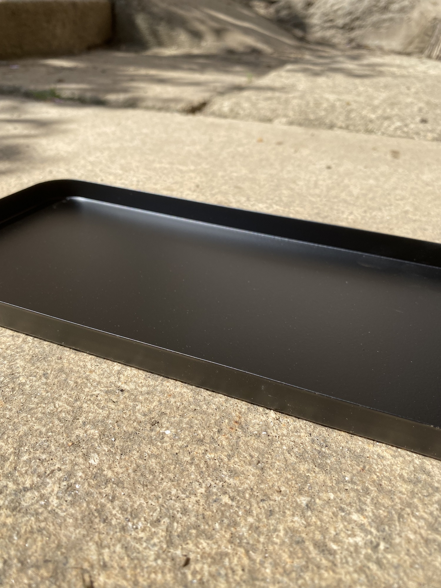 Metall Deko Tablett rechteckig schwarz - Länge 38 cm | 570922