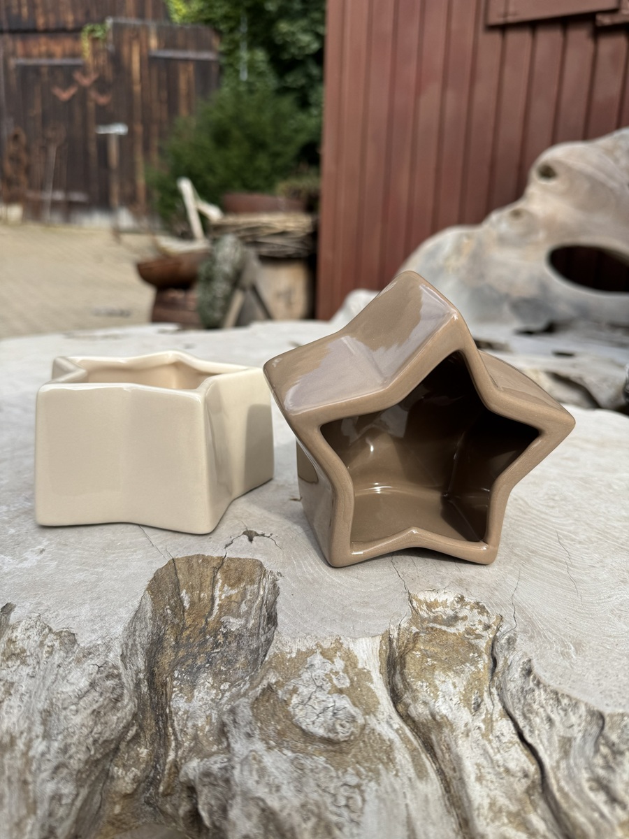Keramik Schale Stern Braun - Durchmesser 12 cm