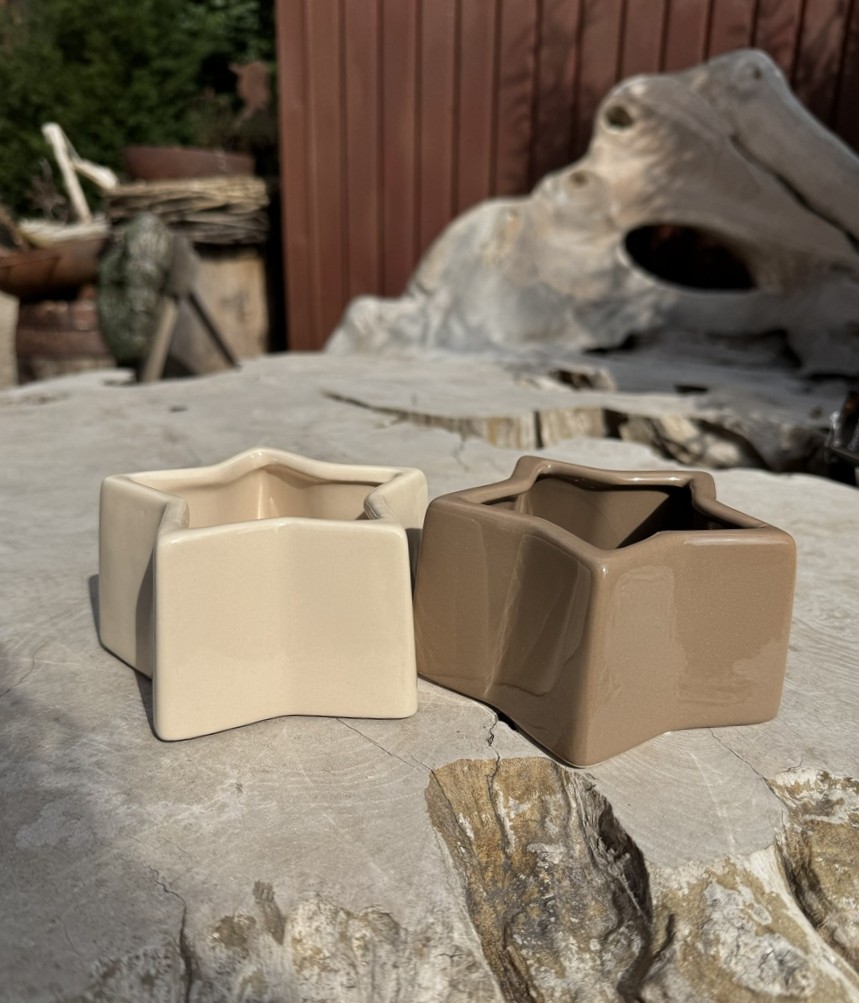 Keramik Schale Stern Creme - Durchmesser 12 cm