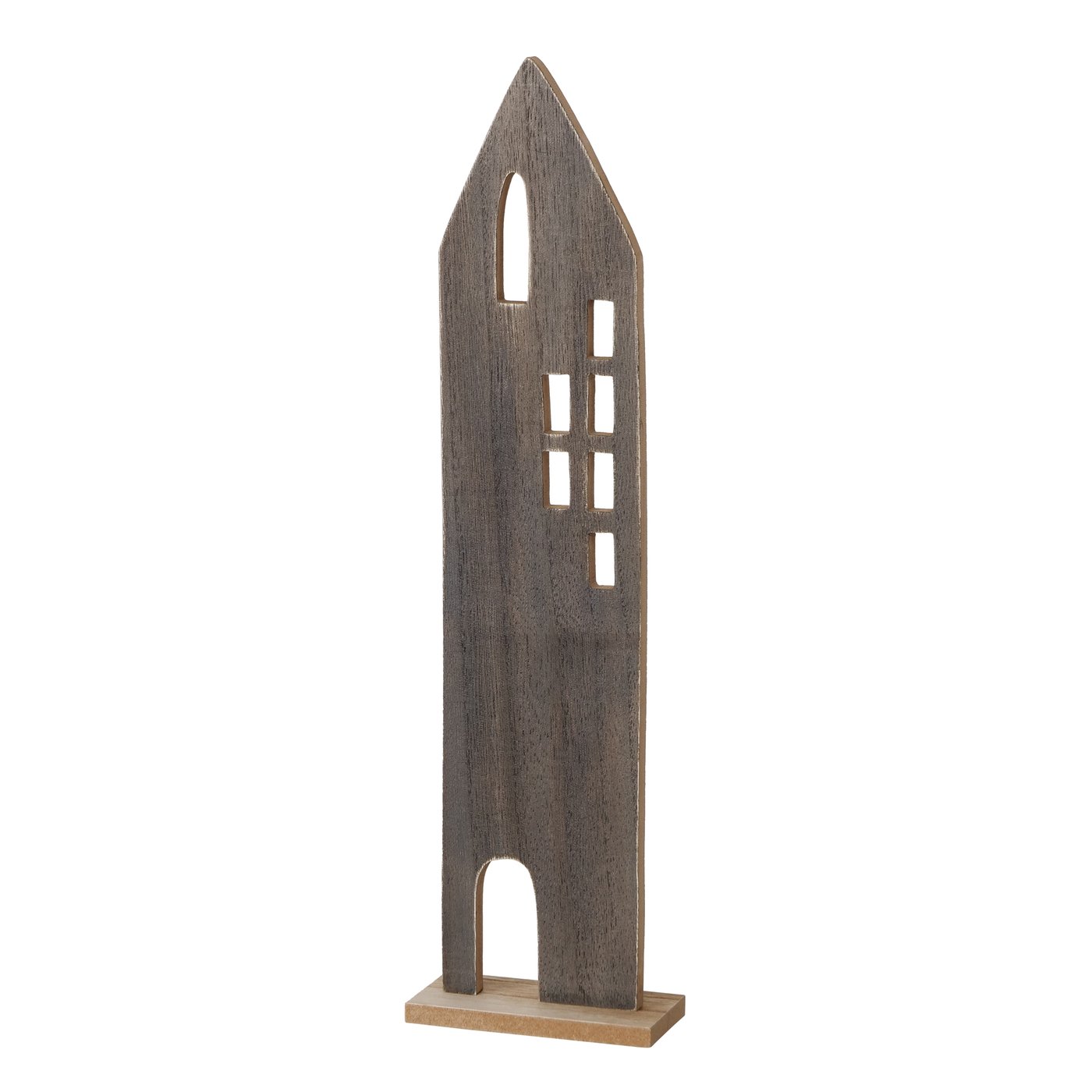 Holz Deko-Haus (3)  Halvar dunkelbraun - Höhe 41 cm