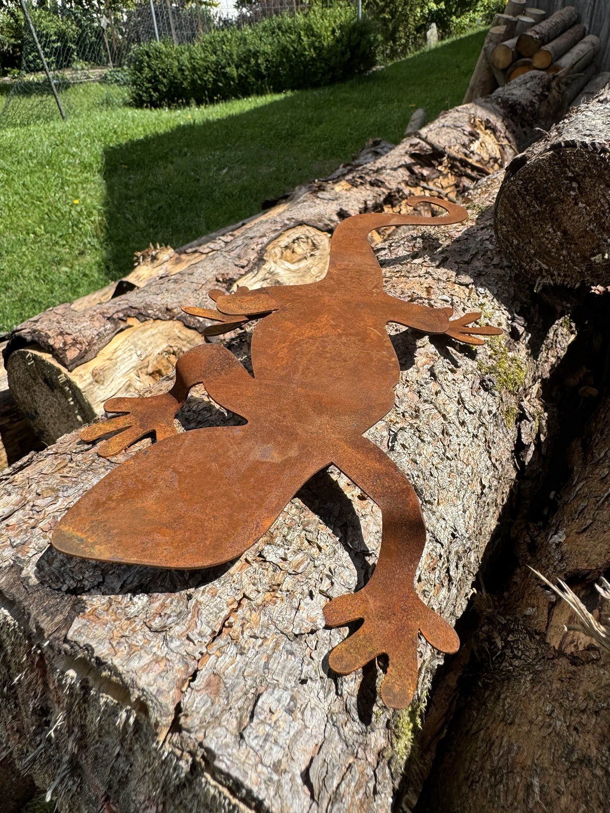 Edelrost Salamander groß 3D Form - Länge 39 cm
