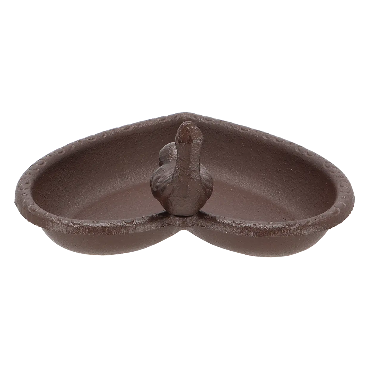 Gusseisen Vogeltränke Herzform mit Guss Vögelchen - Breite 17 cm