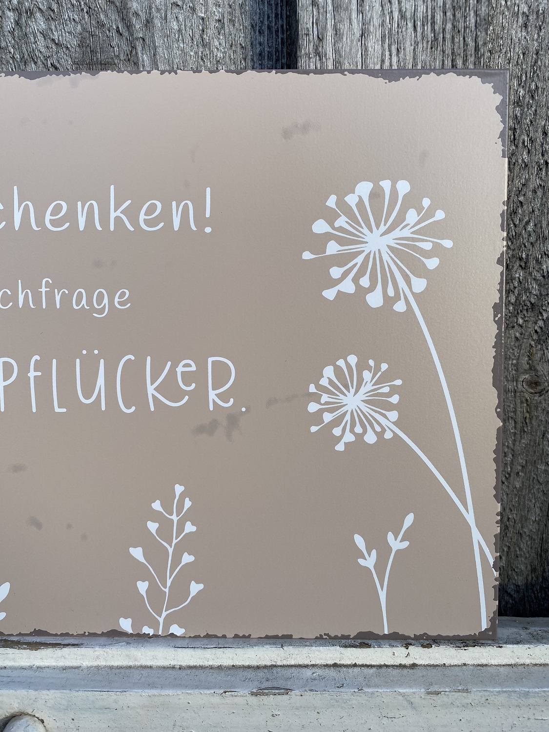 Metall Schild Unkraut zu verschenken- 40 x 20 cm