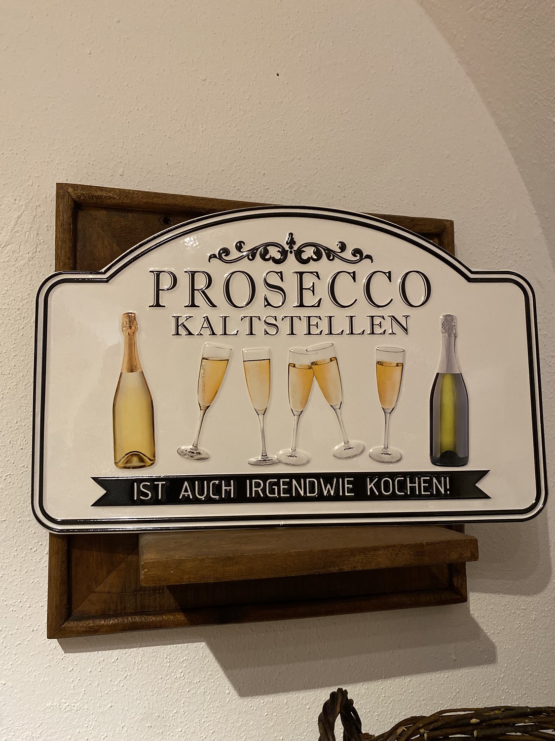 Metall Schild Prosecco mit Bildmotiv - 40 x 25 cm