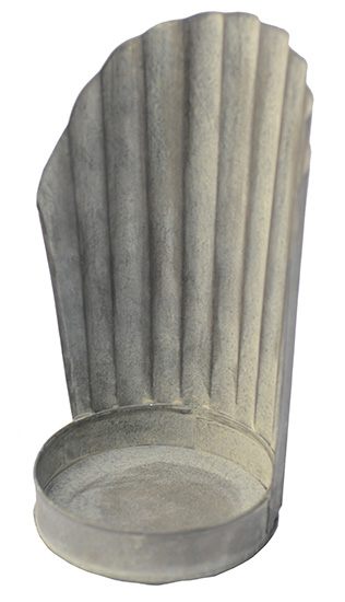 Eisenblech Kerzenhalter Muschelform - Höhe 22 cm