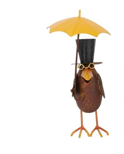 Rabe Rico mit offenem Regenschirm zum Stellen - Höhe 26 cm