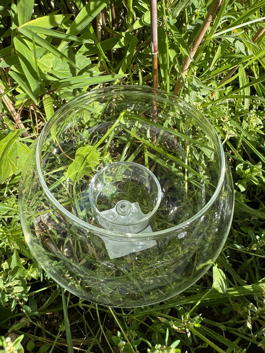 Glas Windlicht Kugelform mit integriertem Teelichthalter aus Glas – Ø 13 cm