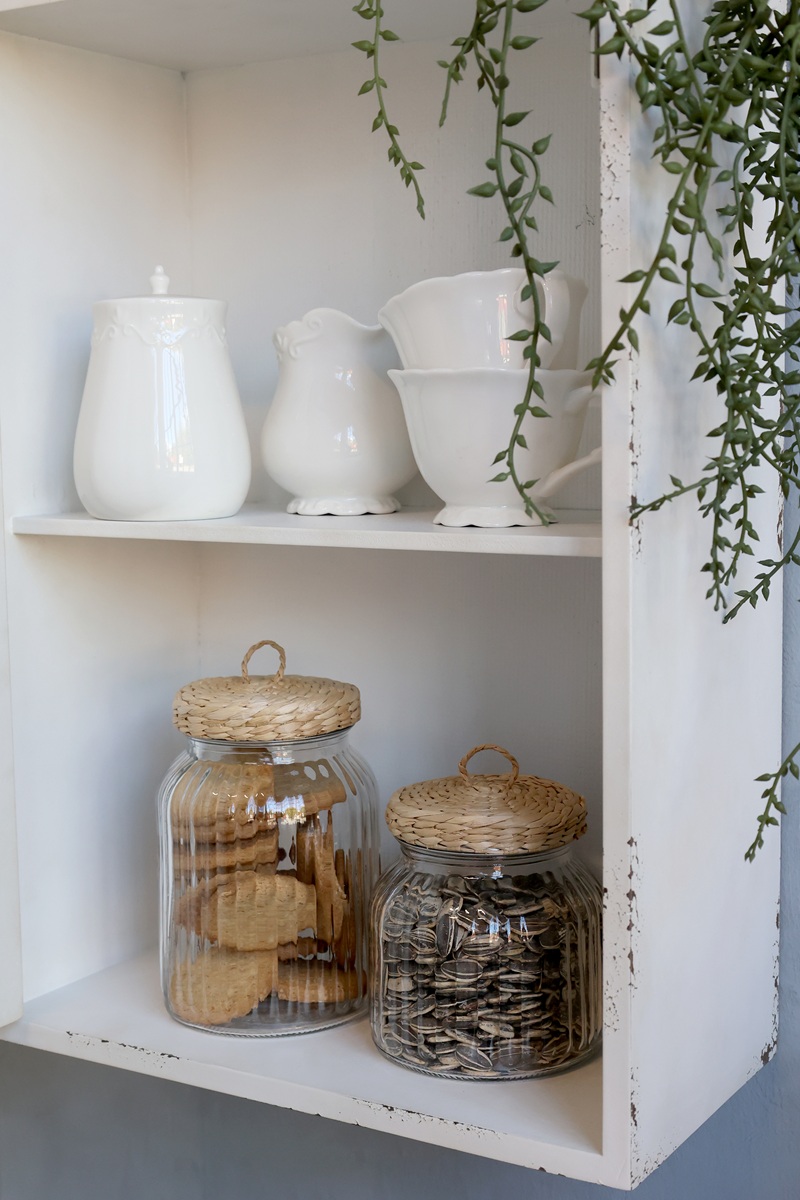 Wandschrank Antik Creme mit 1 Tür - Höhe 50 cm