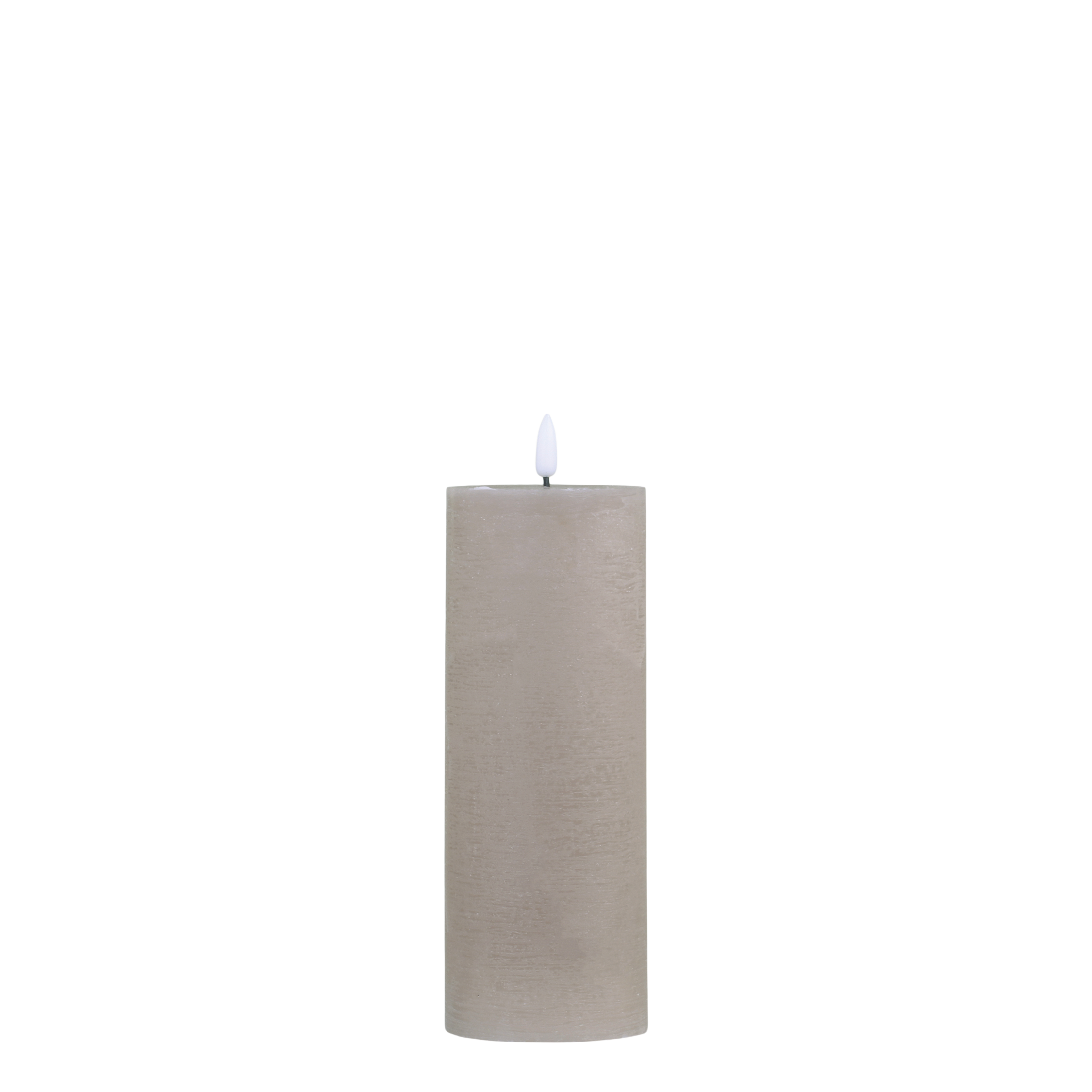 LED Kerze Rustik leinen mit Timer - 20 x 7,5 cm