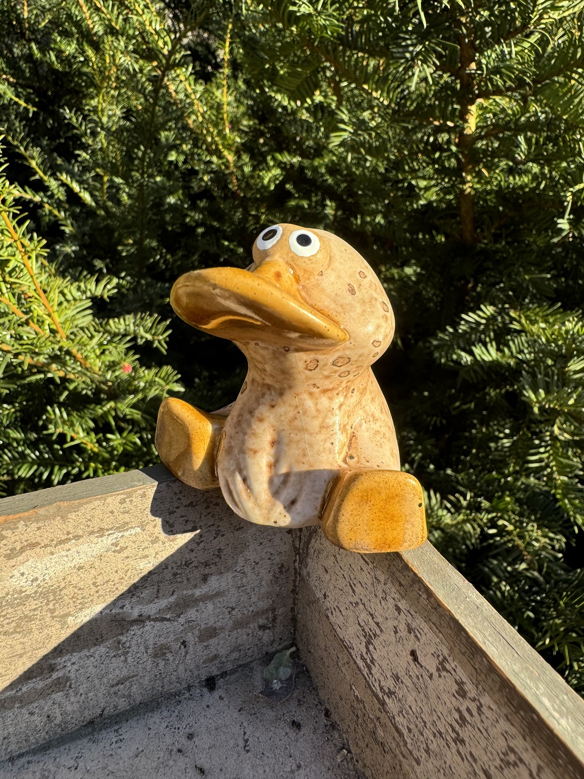 Keramik Mini Ente Elfriede sitzend - Höhe 5,9 cm