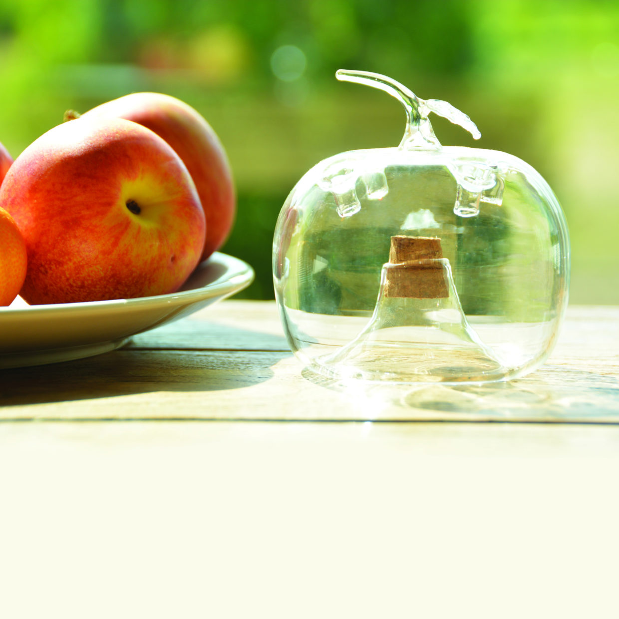 Glas Fruchtfliegenfalle Apfel - Höhe 11,3 cm