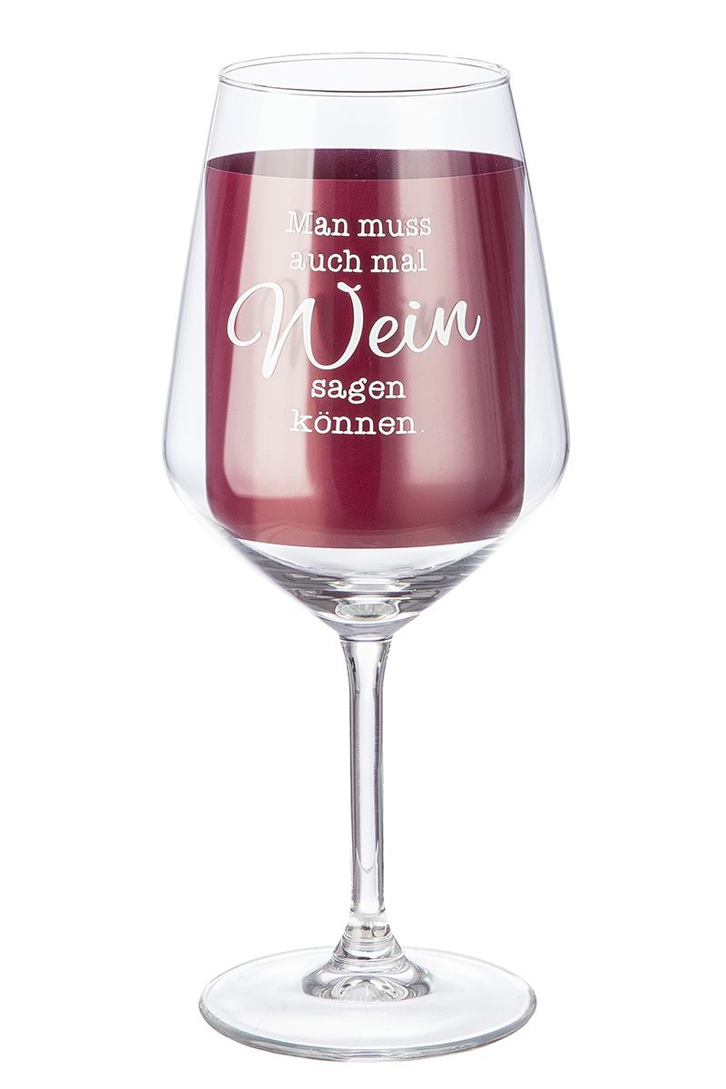 Weinglas mit Spruch - Wein sagen können