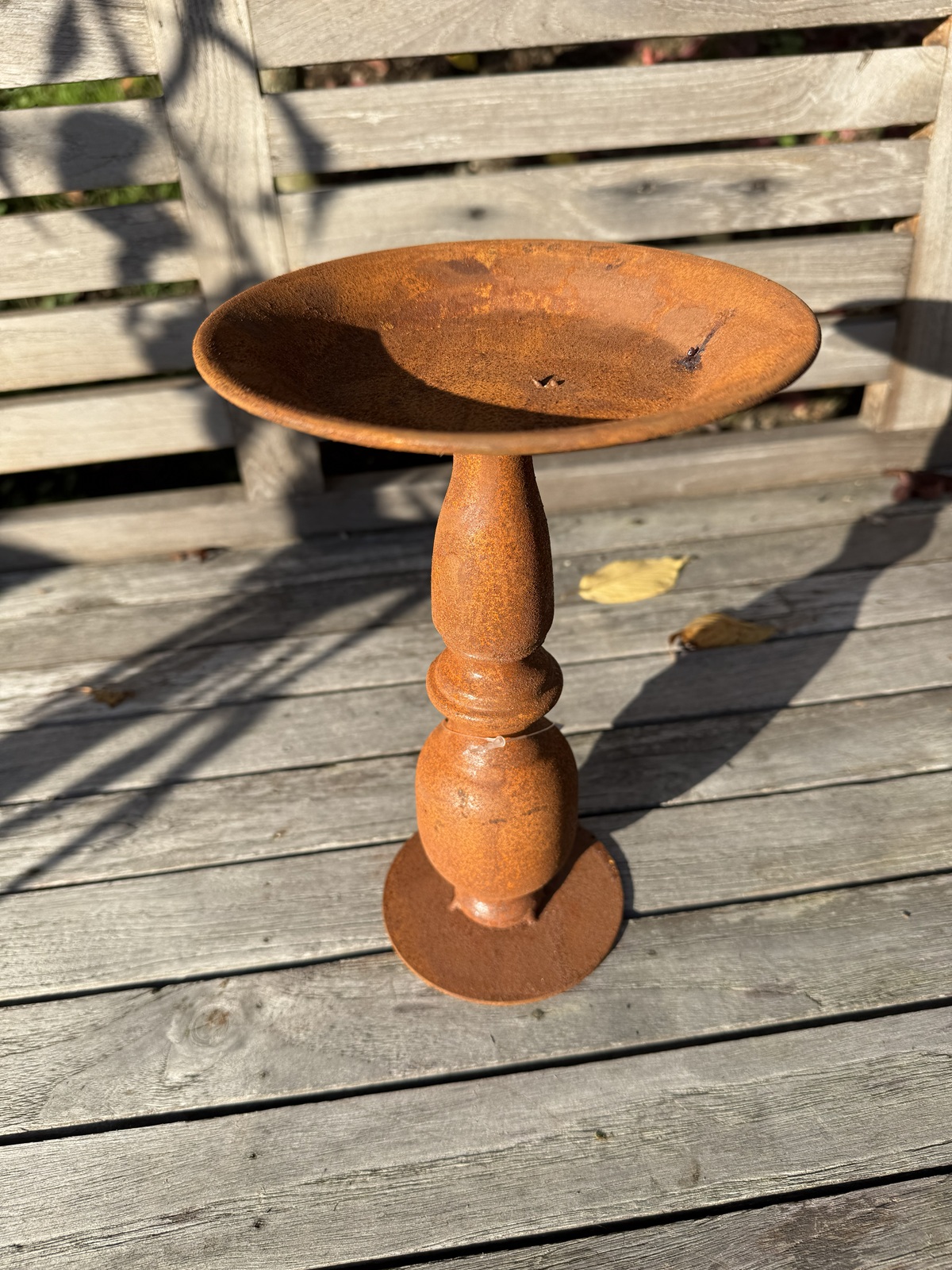 Edelrost Kerzenhalter auf Sockel groß - Höhe 23,5 cm