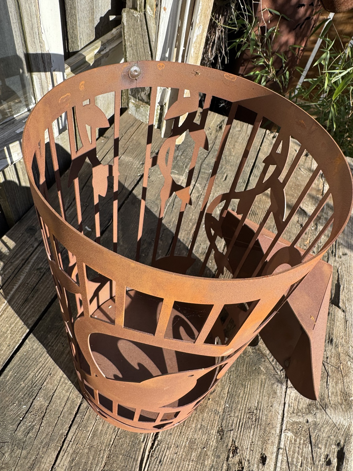 Edelrost Windlicht Vogelkäfig (abnehmbares Dach) - Höhe 46 cm