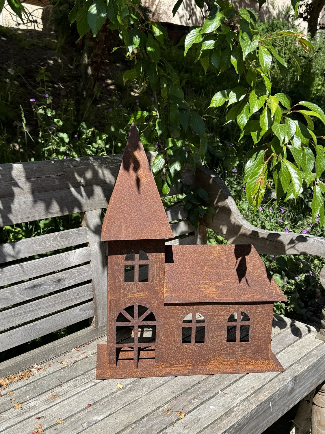 Naturrost Kirche zum beleuchten ( hinten offen ) - Höhe 60 cm