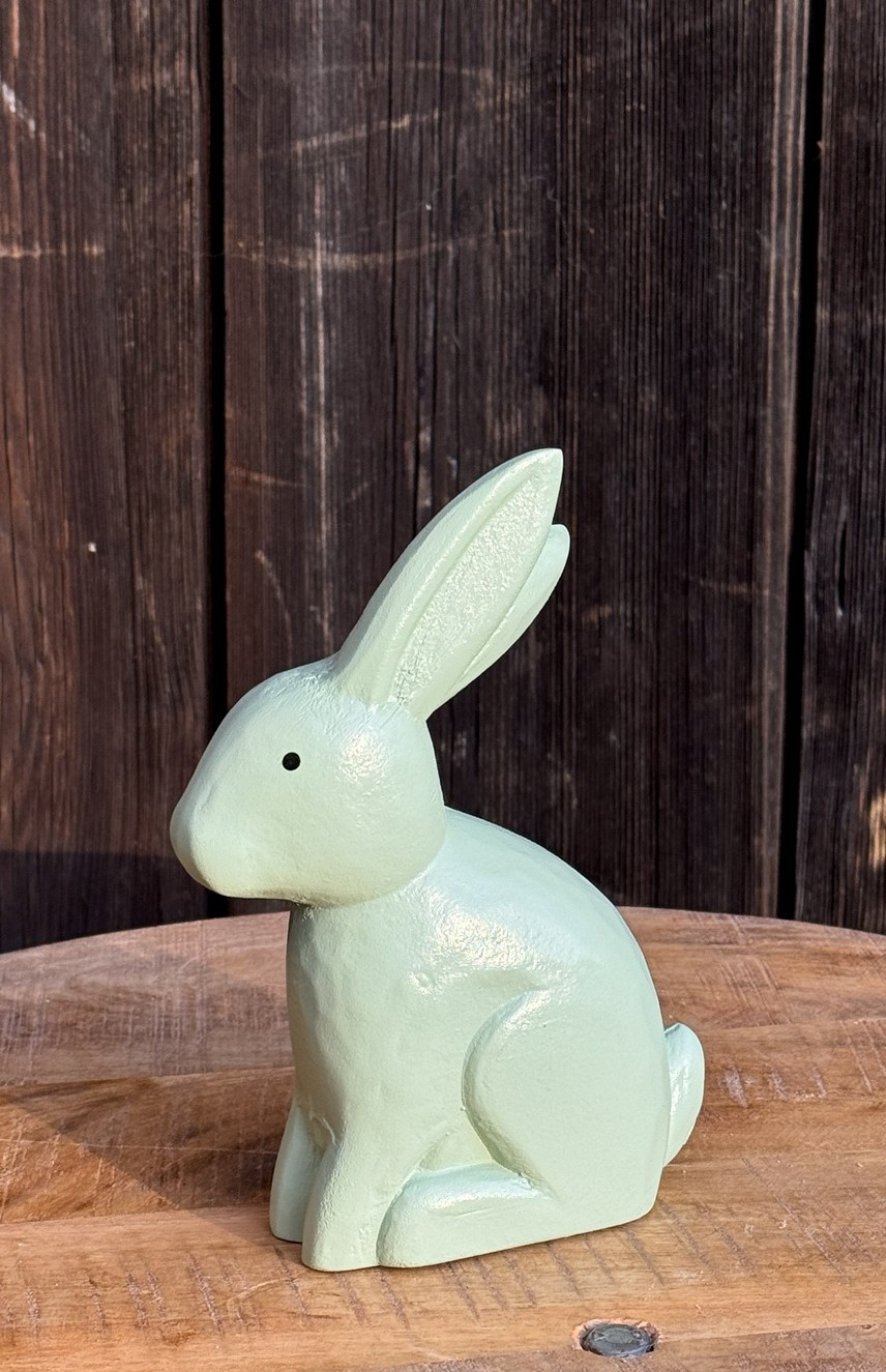 Holz Hase Rabbit hellgrün mittel - Höhe 18 cm