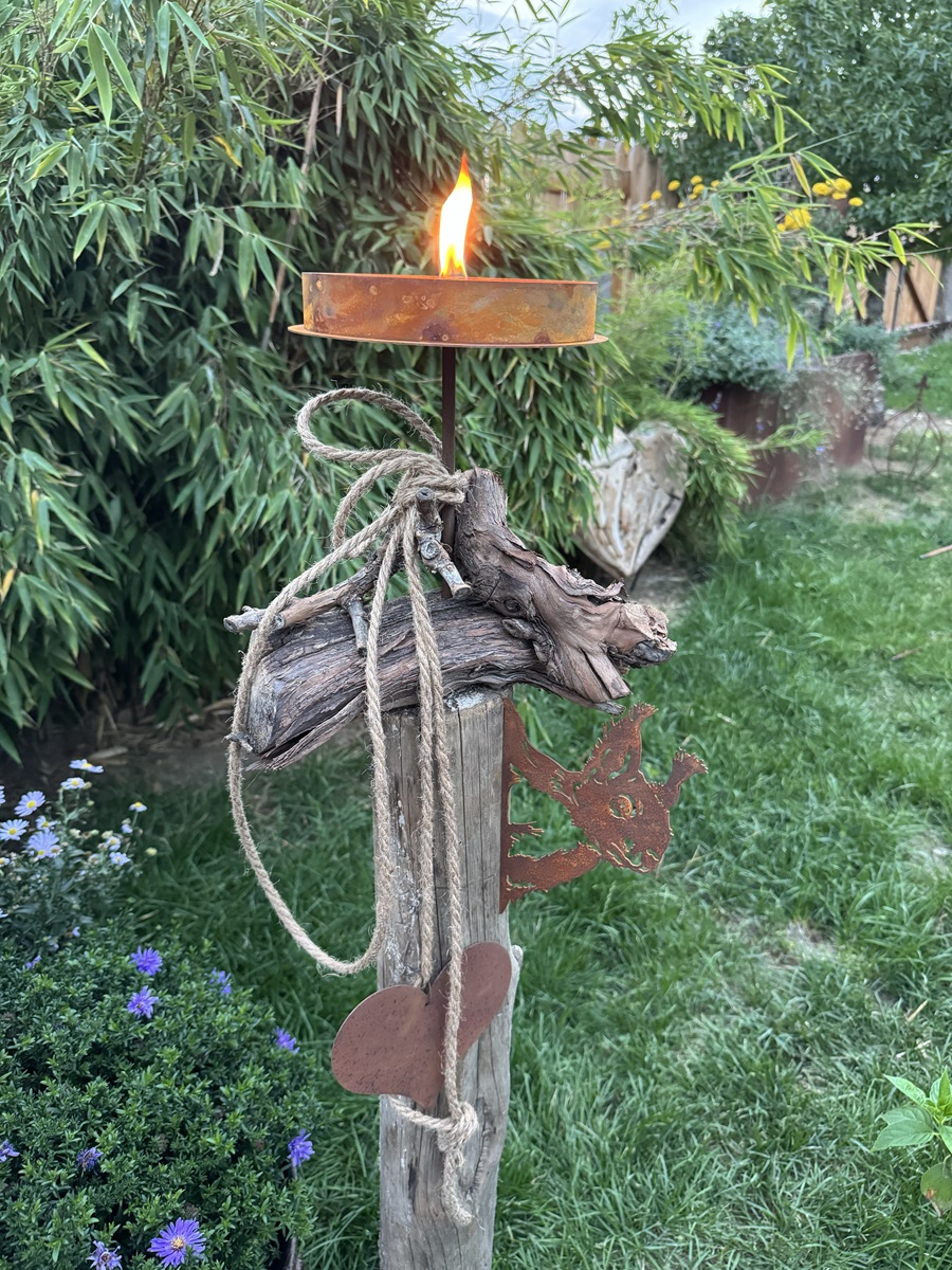 Edelrost Schale für Flammschale auf Stab - Durchmesser 19 cm