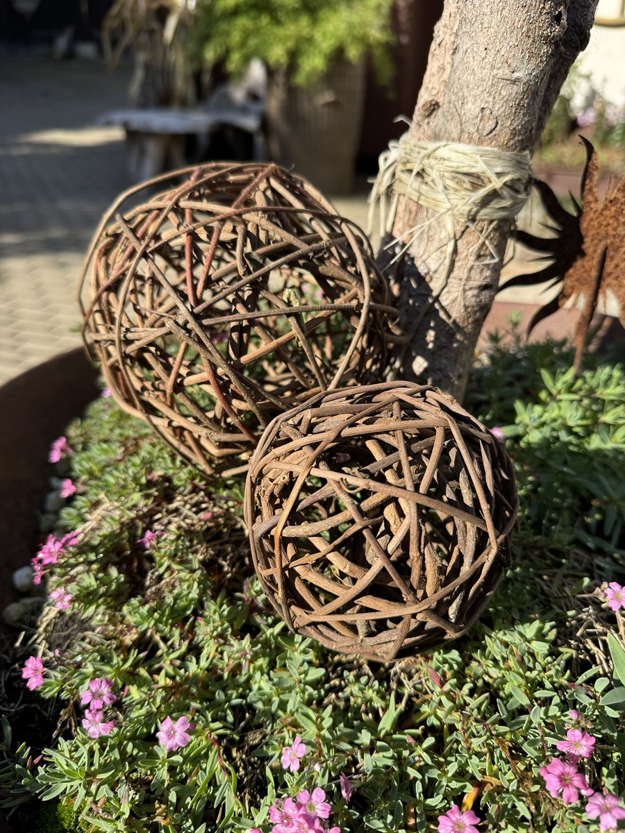Rattankugel naturbraun klein - Durchmesser 10 cm