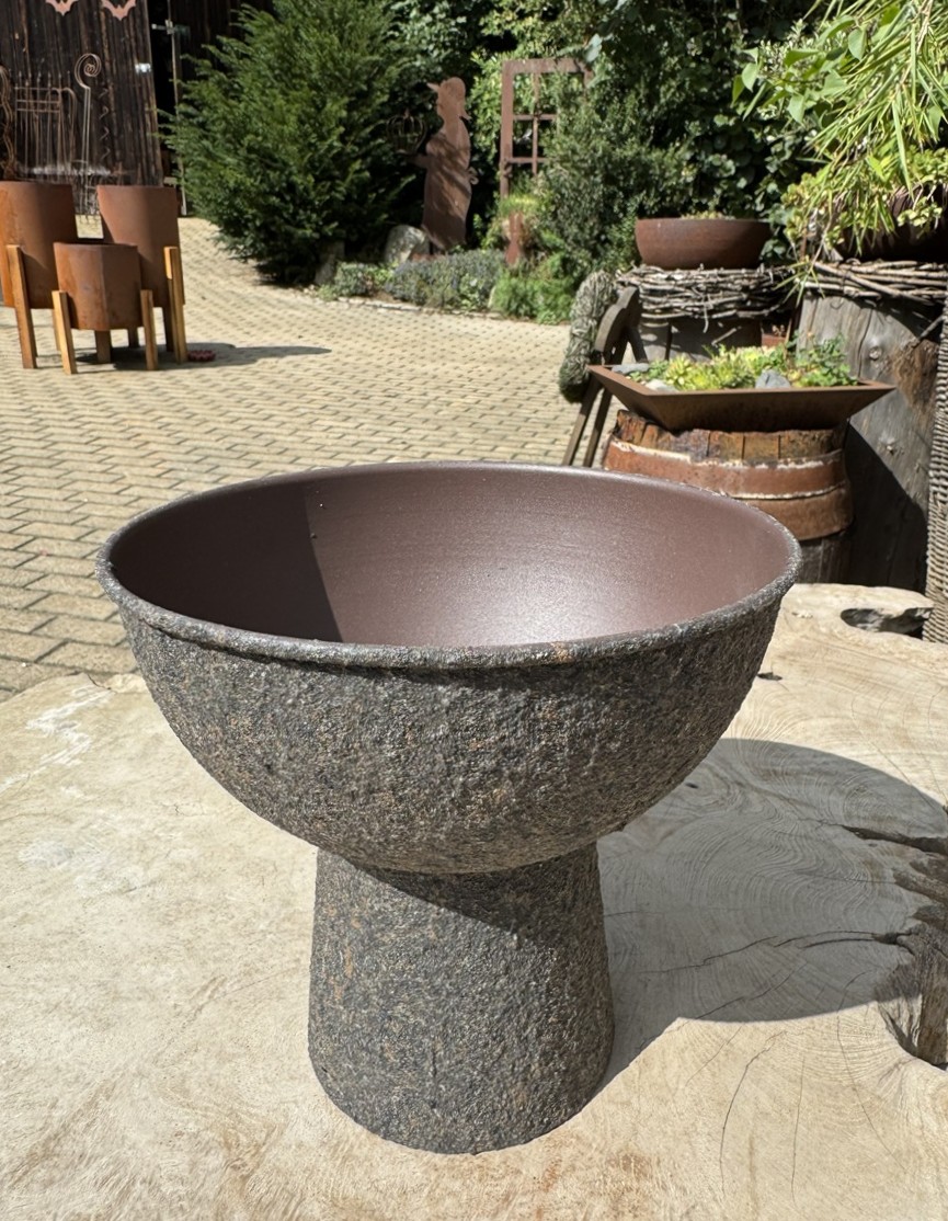 Metall Pokal/Schale auf Fuß Antik Finish - Höhe ca. 18 cm