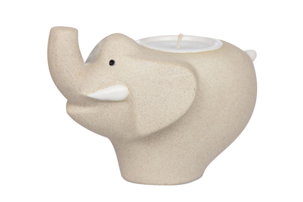 Keramik Teelichthalter Elefant  Egon - Höhe 8,5 cm