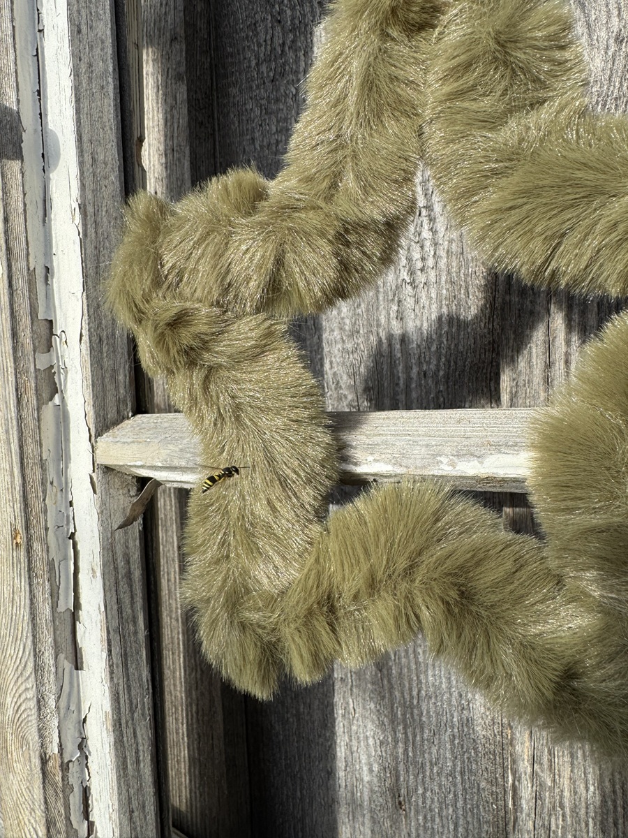 Plüschfell Stern Olivgrün - Durchmesser 21 cm