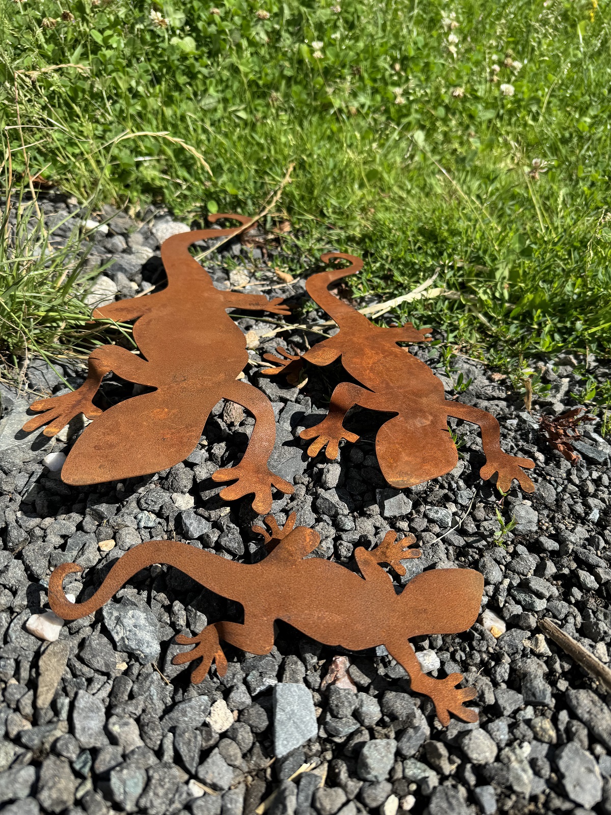Edelrost Salamander klein 3D Form - Länge 20 cm