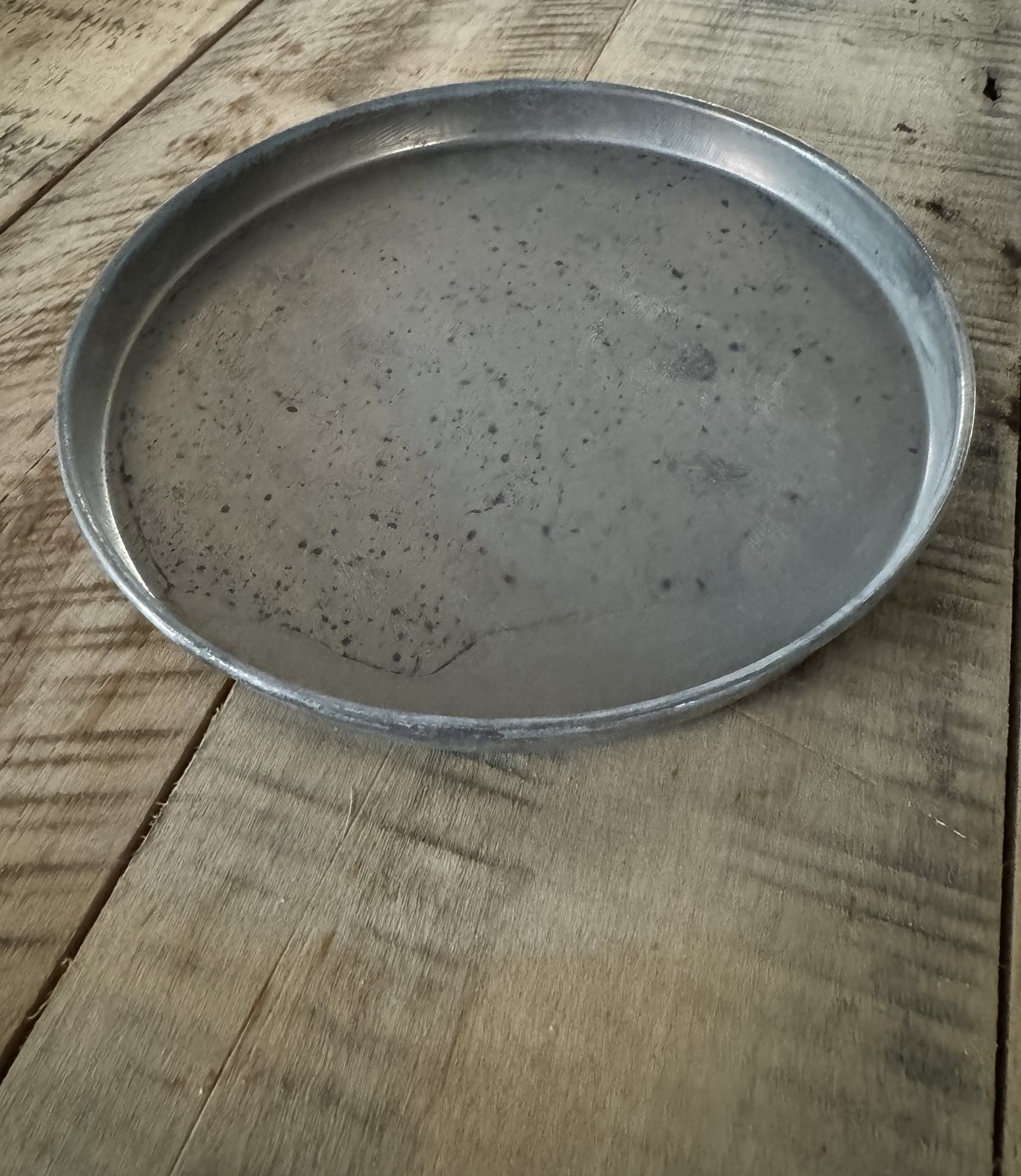 Zink Tablett-Schale groß runde Form - Durchmesser 16 cm