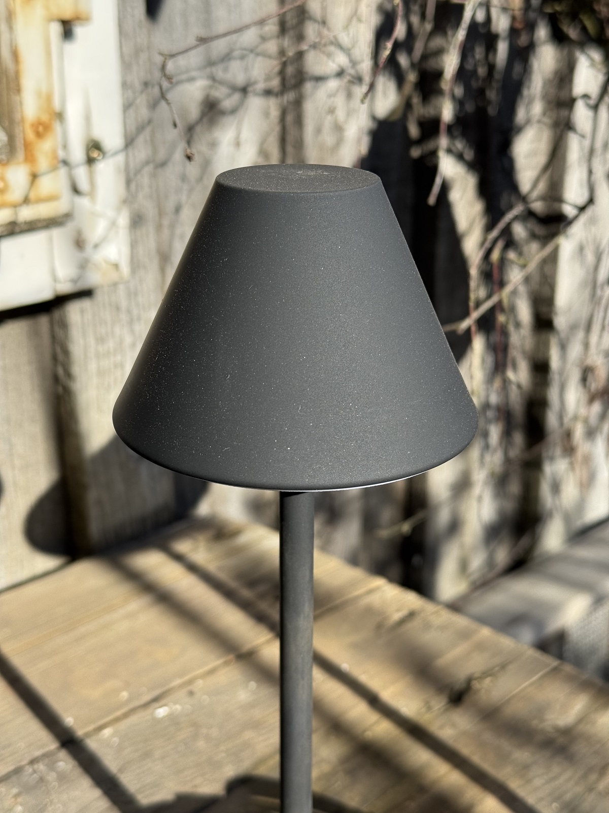Outdoor Tischleuchte LED Lampe schwarz klein  mit Touch und Ladekabel - Höhe 26 cm