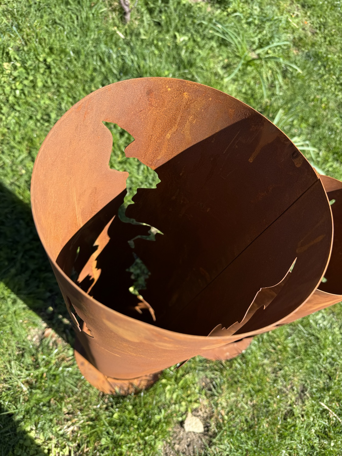 Edelrost Säule Blitz klein mit Standplatte (D25cm) - Höhe 60 cm